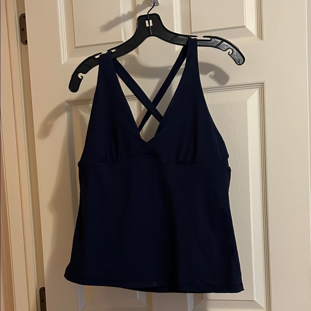 Athleta Navy Blue Strappy Swim Tank Top